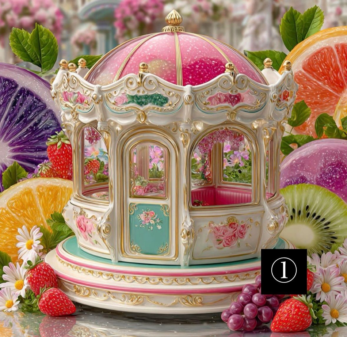 ハンドメイド パネル トートバッグ ポーチ フルーツ