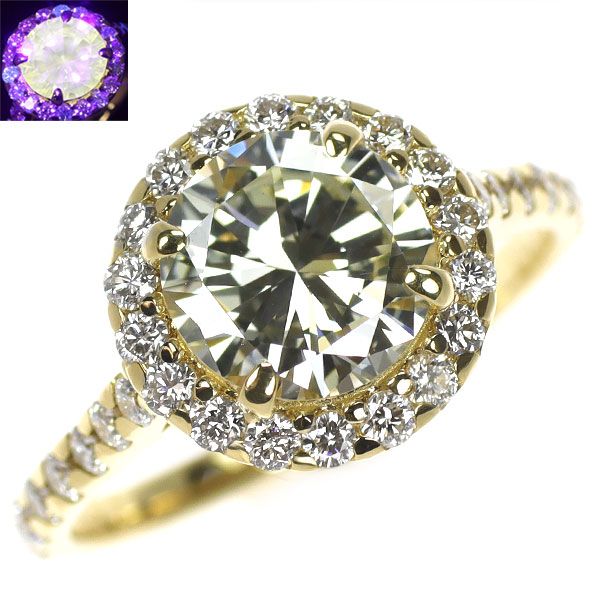 K18WG　天然ダイヤモンドリング K18YG/WG ダイヤモンド リング 0.636ct FYG VS2 D1.01ct – Venus