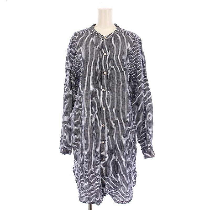 美品☆ネストローブストライプシャツ nest Robe ネストローブ ストライプ リネンシャツ 麻生久美子