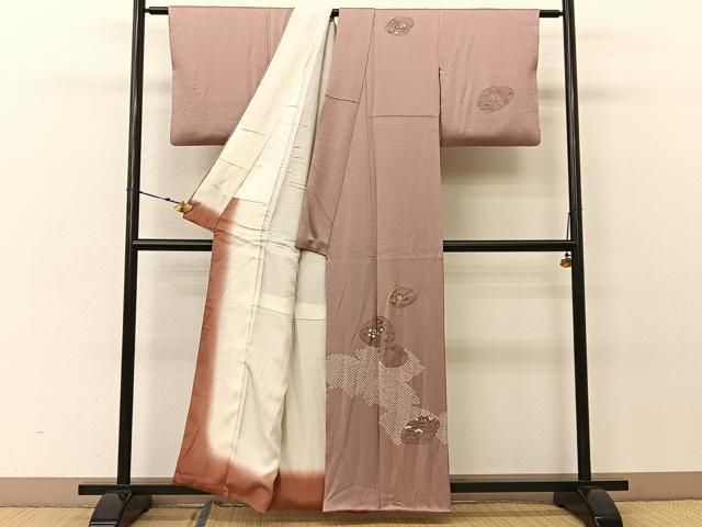 平和屋着物 訪問着 友禅 枝花文 暈し染め 正絹 逸品 DAAO2236ud(仕立て