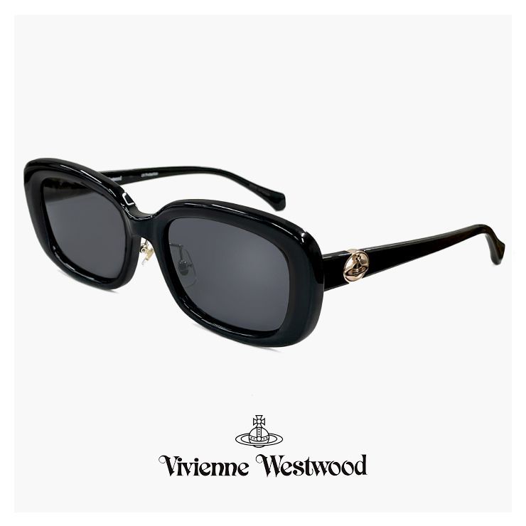 【新品】 41-5004 c03 54mm レディース ヴィヴィアン ウエストウッド サングラス Vivienne Westwood uvカット  紫外線対策 オーバル スクエア 型 フレーム 黒 ブラック オーブ アジアンフィット モデル