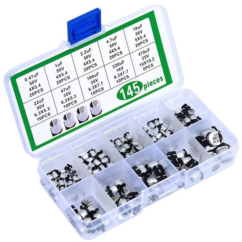 管P001 SMD電解コンデンサ 145個入 ケース付