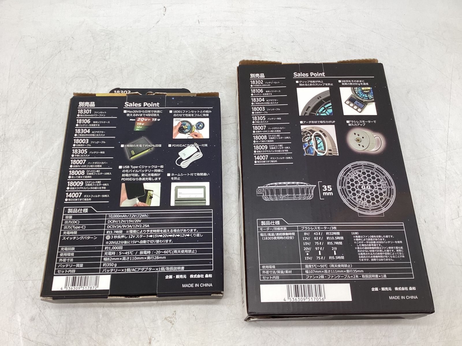  桑和 SOWA G.G ファンセット バッテリーセット 18301 18302 エコツール豊田インター店 M 02 空調服 暑さ対策 冷却グッズ