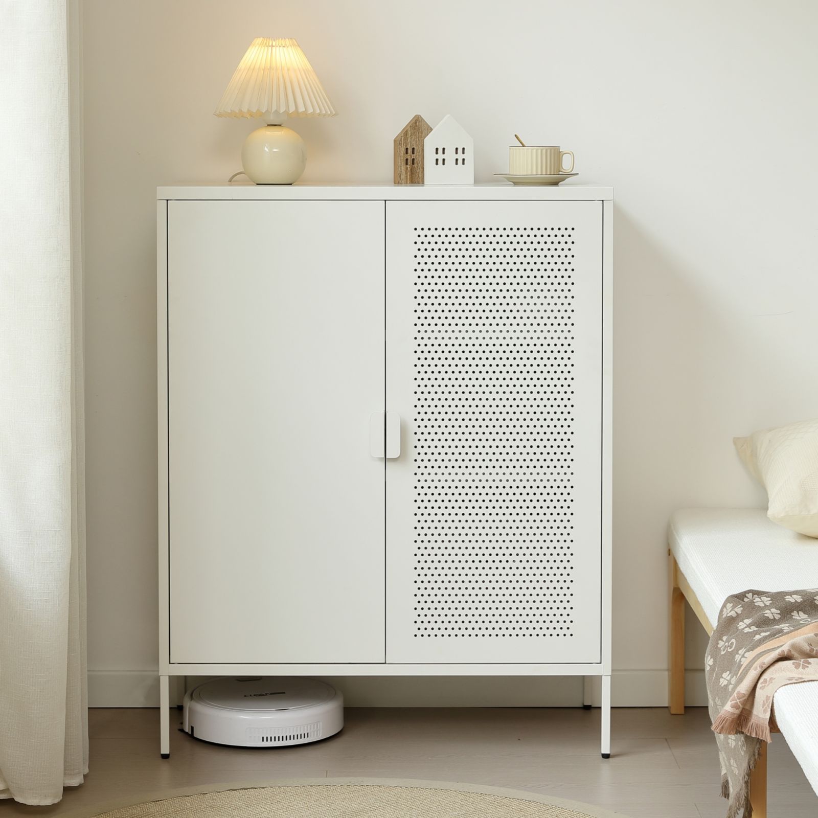 赤字価格！キャビネット スチール メタル 金属製 扉付き テレビ台