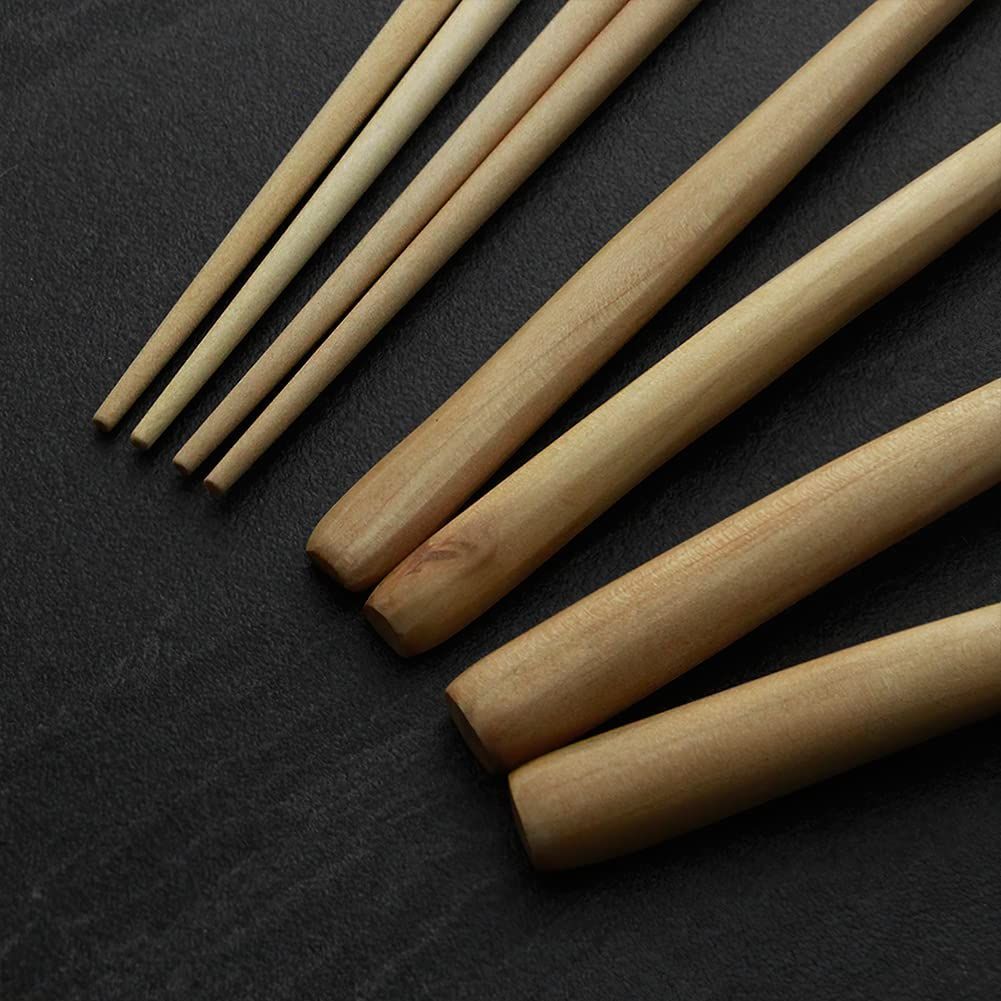 6点セット スプーン箸フォーク 22.5cm 天然白木製 カトラリーセット 子供-6