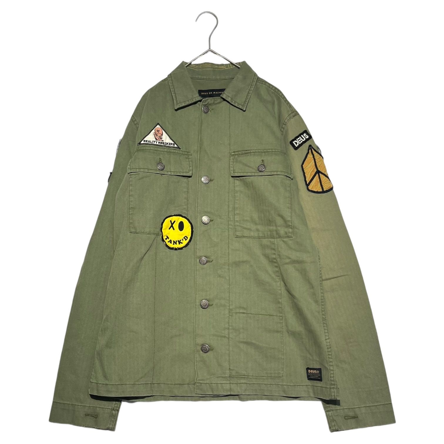 DEUS EX MACHINA(デウスエクスマキナ) DEVERS HBT SHIRT 13スターワッペン ミリタリーシャツジャケット DMP85074 XS オリーブ