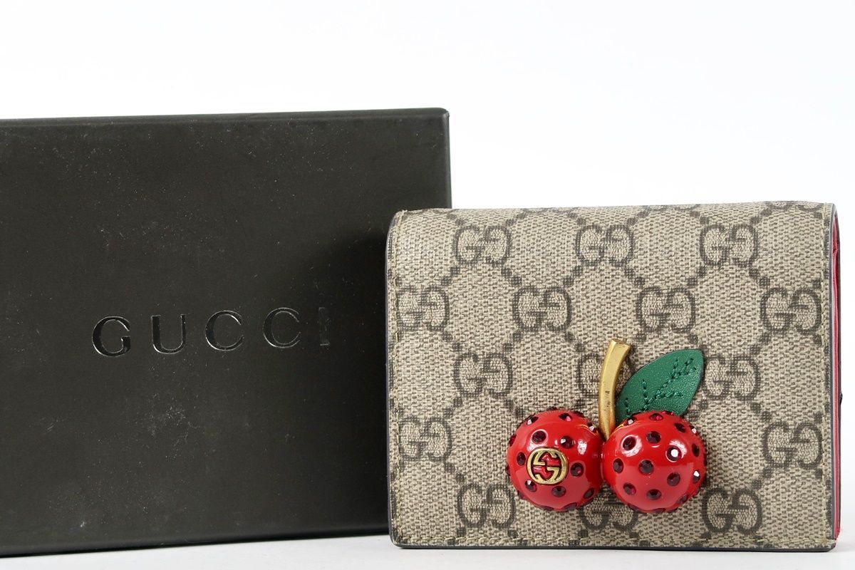 超美品】GUCCI グッチ GG チェリー コンパクト 財布 GG ブランド