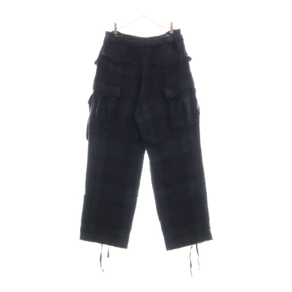 sacai 20aw ベルト　付き　パンツ Sacai (サカイ) 20AW ベルト付き チェック ウール ワイドカーゴパンツ
