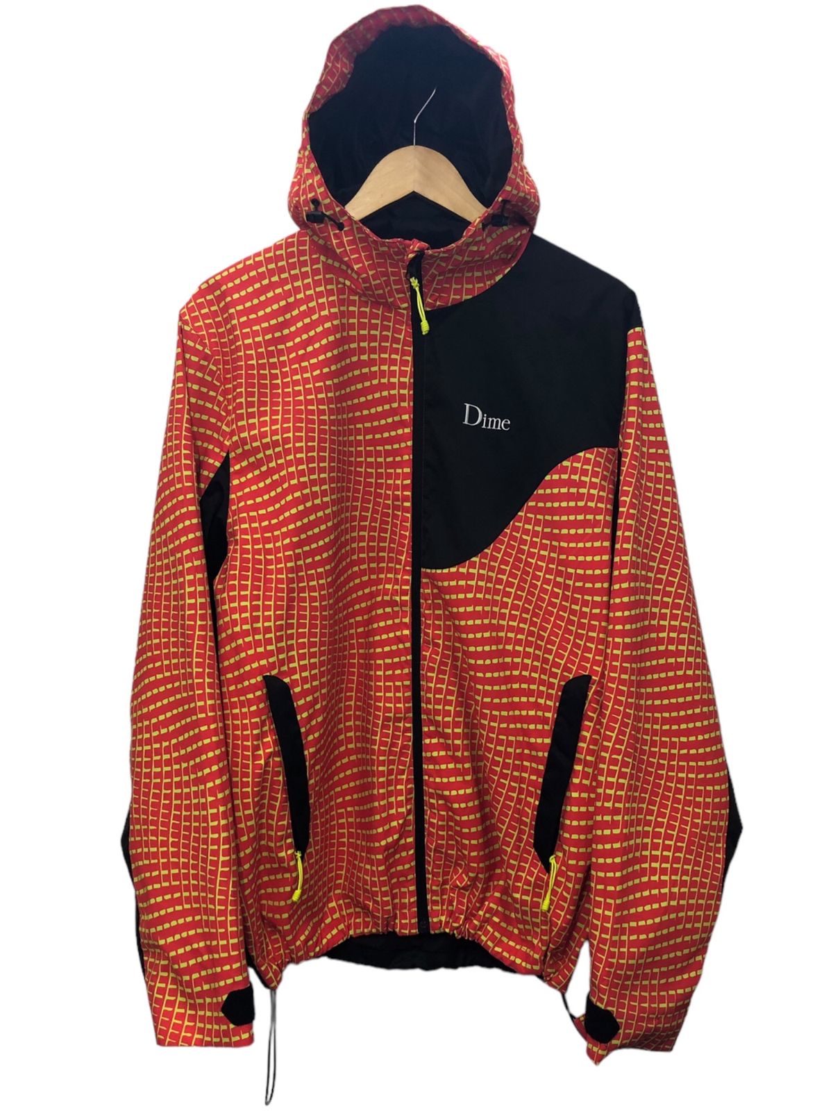 Dime (ダイム) Warp Shell Windbreaker KNOWTEC 総柄 マウンテンパーカー L オレンジ × ブラック  メンズ/025 - メルカリ