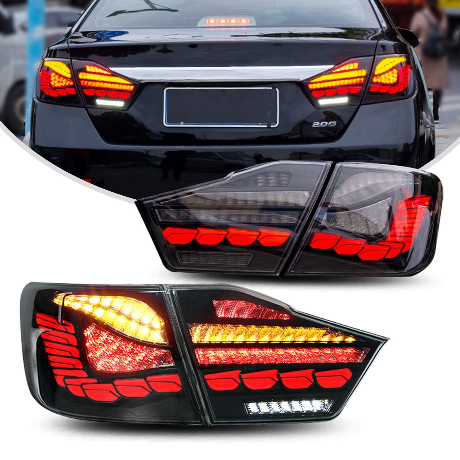 トヨタ カムリ 12-14年モデル 用 LEDドラゴンスケール尾灯ユニット改造