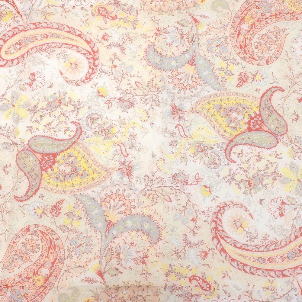 タグ付未使用 エトロ ETRO 黒タグ シルク100% 総柄 花 草木 130×130cm