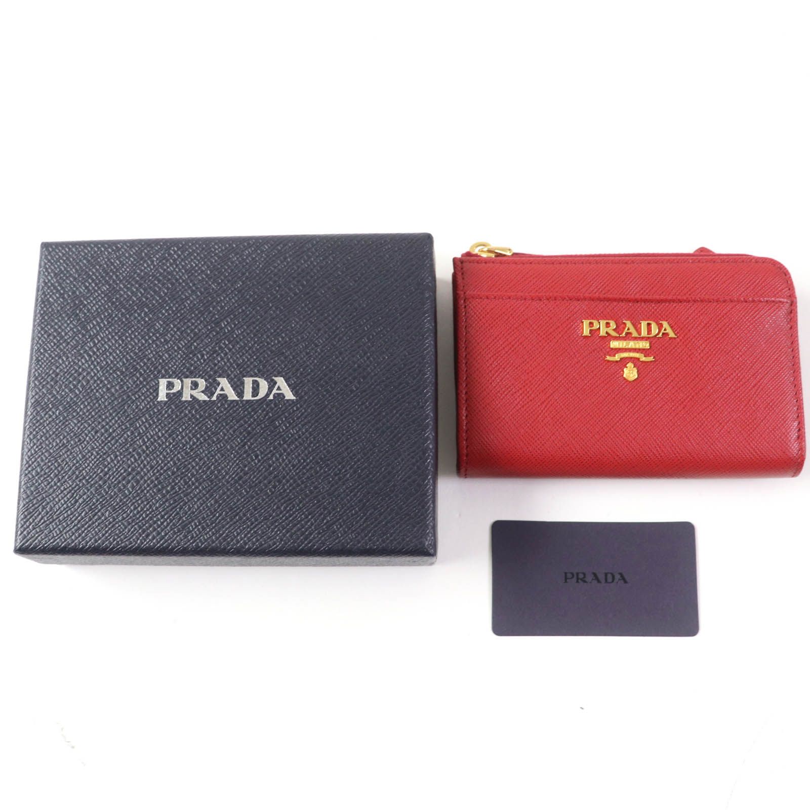 未使用品☆PRADA プラダ 1PP122 SAFFIANO METAL ロゴ金具付 サフィアーノレザー キーケース コインケース レッド 箱付き  イタリア製 レディース - メルカリ