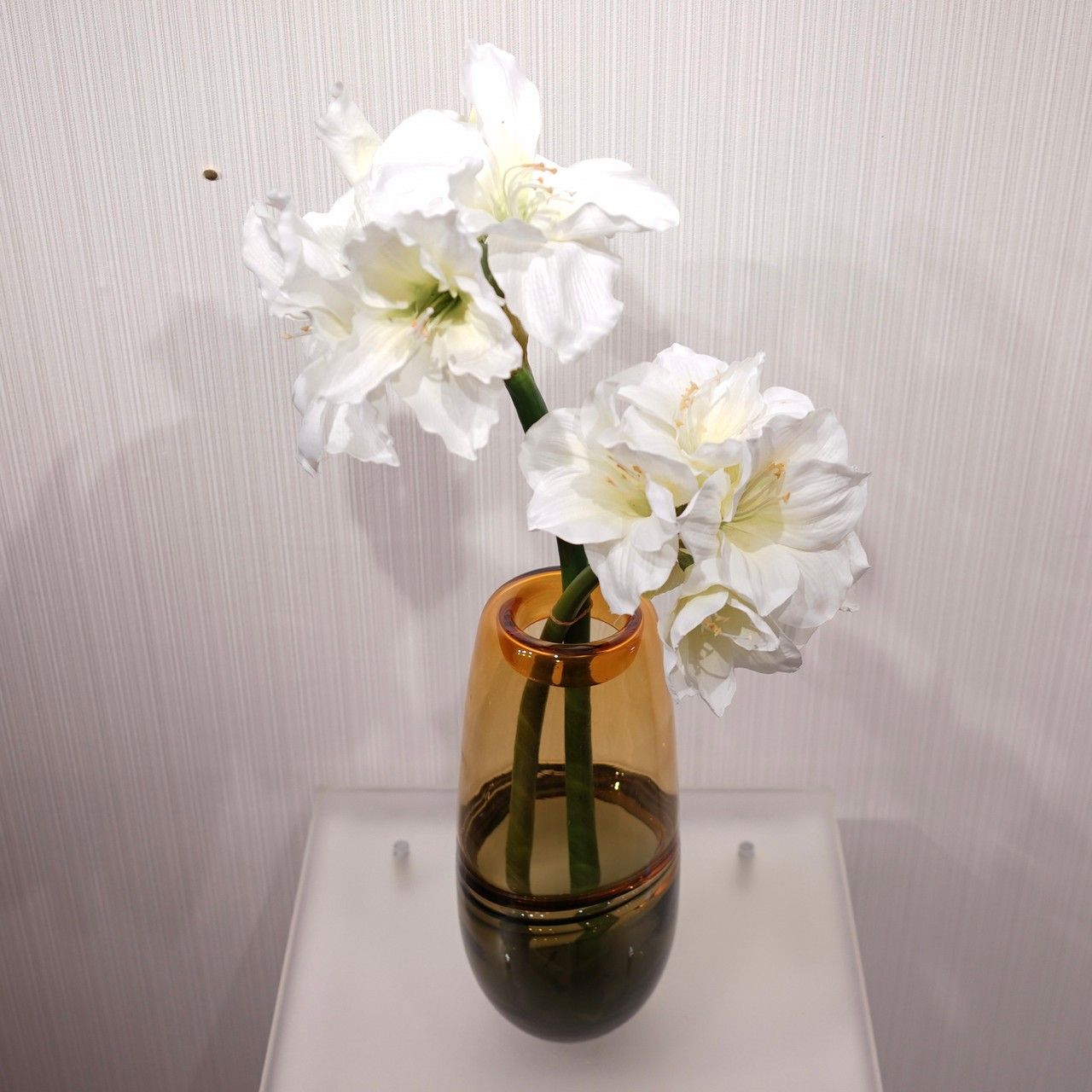 インテリア小物 輸入品 フラワーベース ガラス 造花付き 花瓶 小物 雑貨 インテリア 北欧 モダン オブジェ