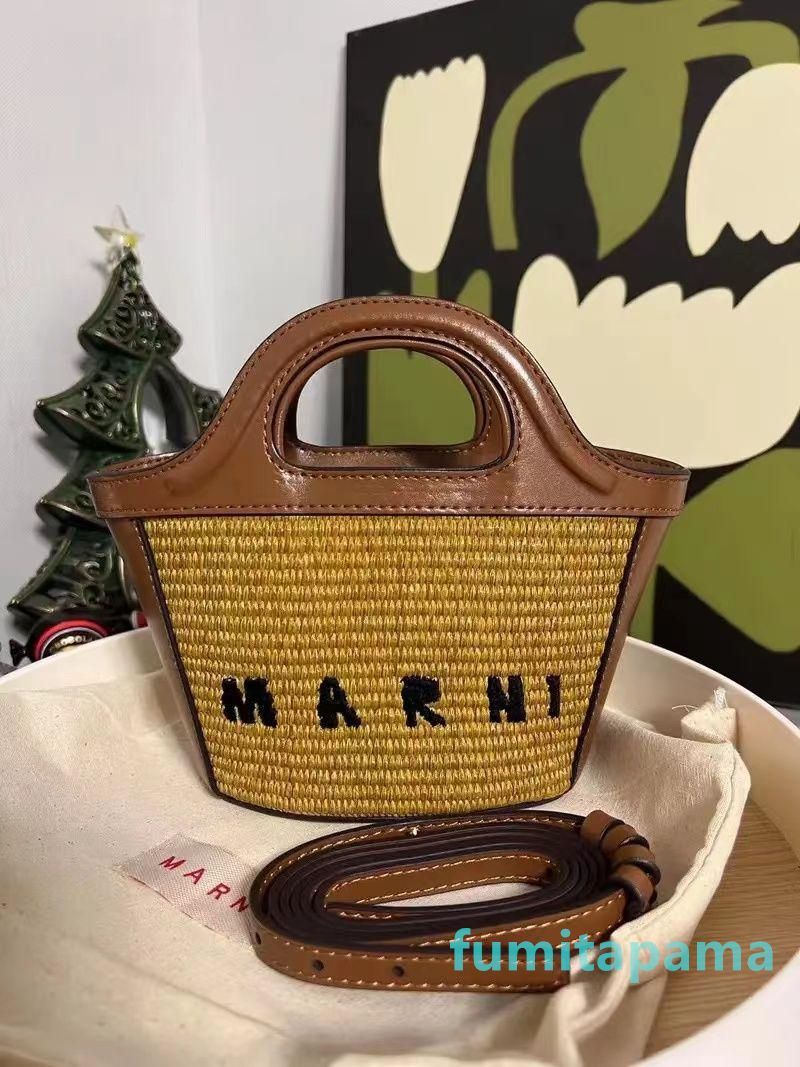 MARNI TROPICALIA BAG カゴバックハンドバッグ  ブラウン