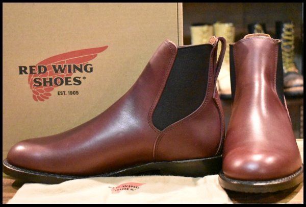 【9.5D 箱付 未使用 17年】レッドウィング 9077 Mil-1 CongressBoots ミルワン コングレス ブーツ ブラックチェリー サイドゴア HOPESMORE【EL014】