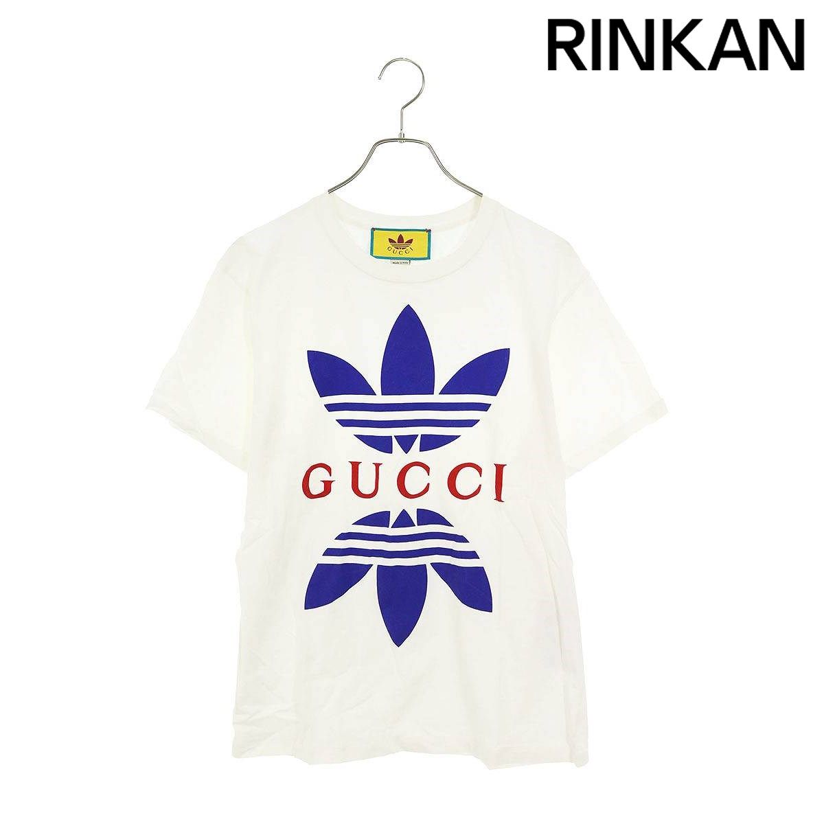 グッチ ×アディダス adidas  22AW  548334 XJEMJ ロゴプリントTシャツ メンズ XS