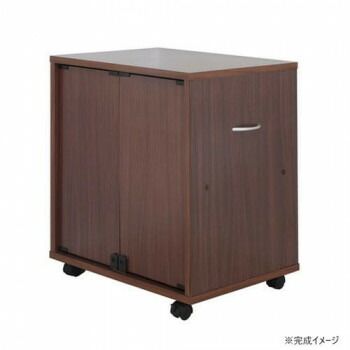 同人誌 押し入れ収納ワゴン 両面扉タイプ ブラウン DSW-T60B