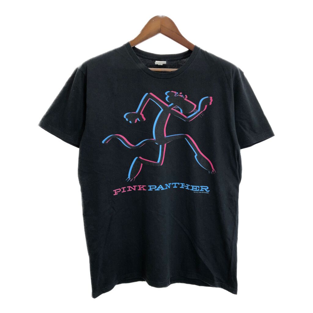 Pink Panther ピンク・パンサー 半袖Ｔシャツ アニメ キャラクター ブラック(メンズ L) 古着 U2250