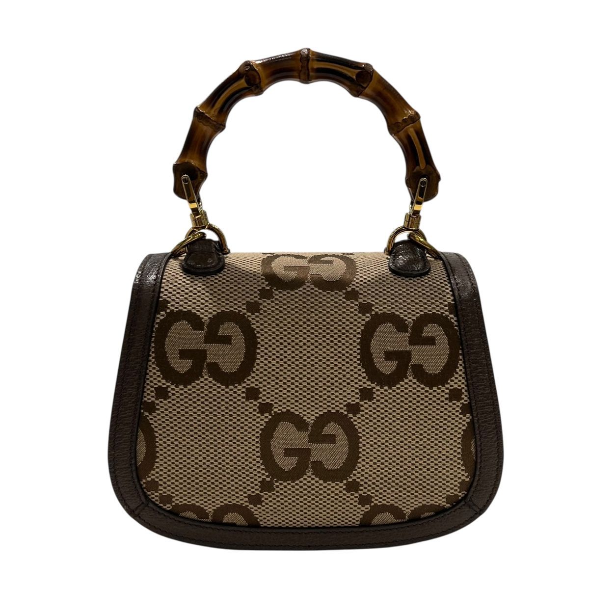 一番人気!! GUCCI グッチ〔グッチ バンブー 1947〕ミニバッグ ジャンボGG 2WAYトップハンドルバッグ ショルダーバッグ ストラップ2本 キャンバス レザー 25029606 SA