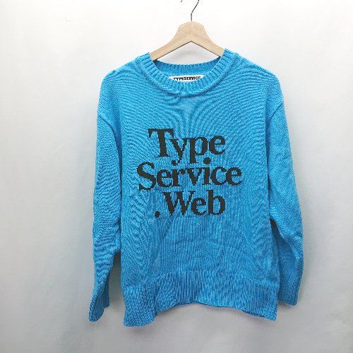 ◇ typeservice タイプサービス 韓国 前面ロゴ文字 コットン系 長袖 セーター サイズ1 ブルー系 レディース E  【1407180015715】 - メルカリ