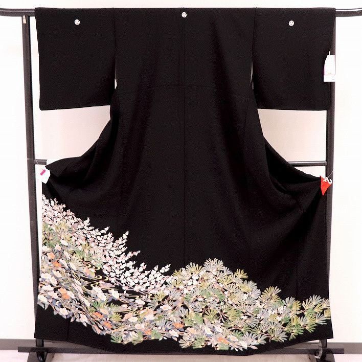 花鳥文 黒留袖 着物 No.171002-19 梱包サイズ60