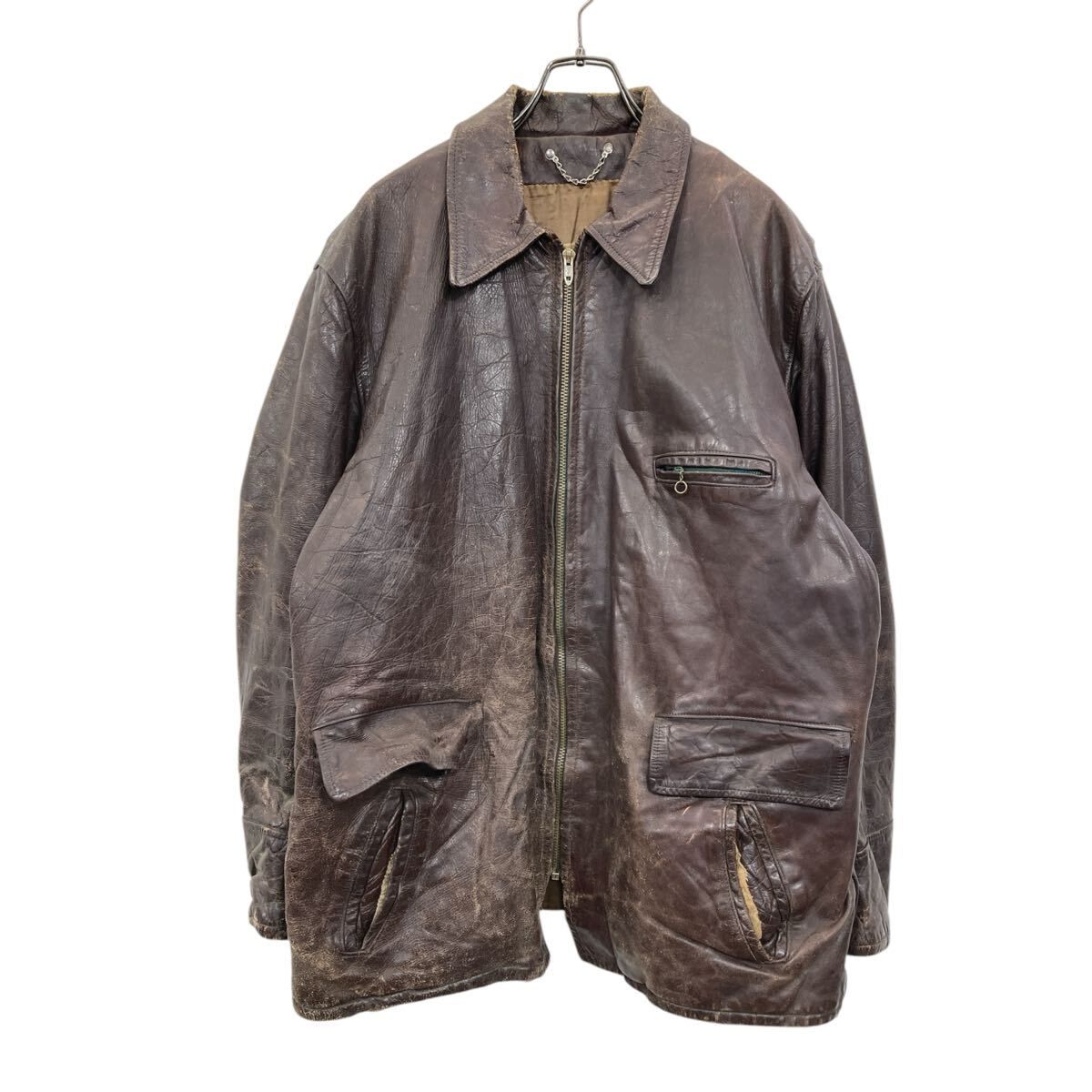 レザージャケット Lサイズ位 50年代 TALONジップ ホースハイド