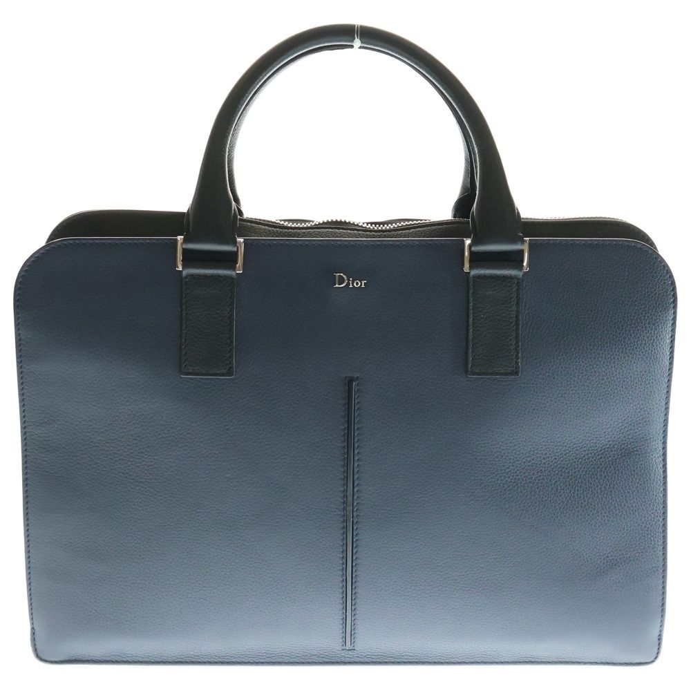 DIOR ディオール レザービジネスバッグ ブリーフケース ハンドバッグ ネイビー