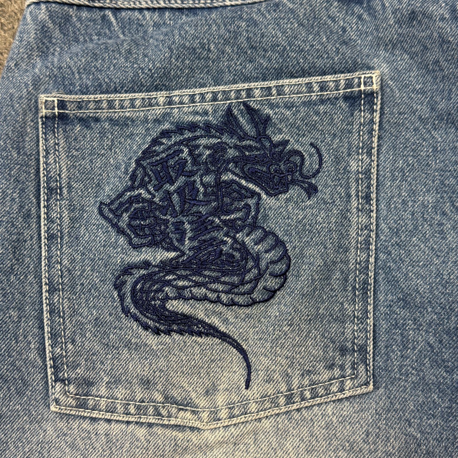 Black Eye Patch 25SS ドラゴンハーフデニムパンツ ショーツ ジーンズ 