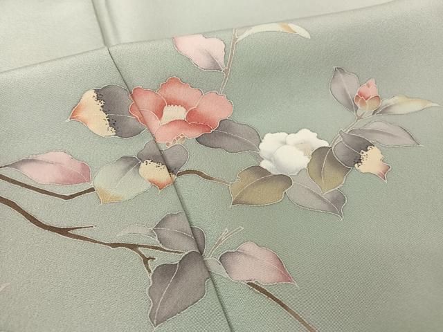 平和屋着物○訪問着 友禅 枝花文 暈し染め 正絹 逸品 AAAY1568np