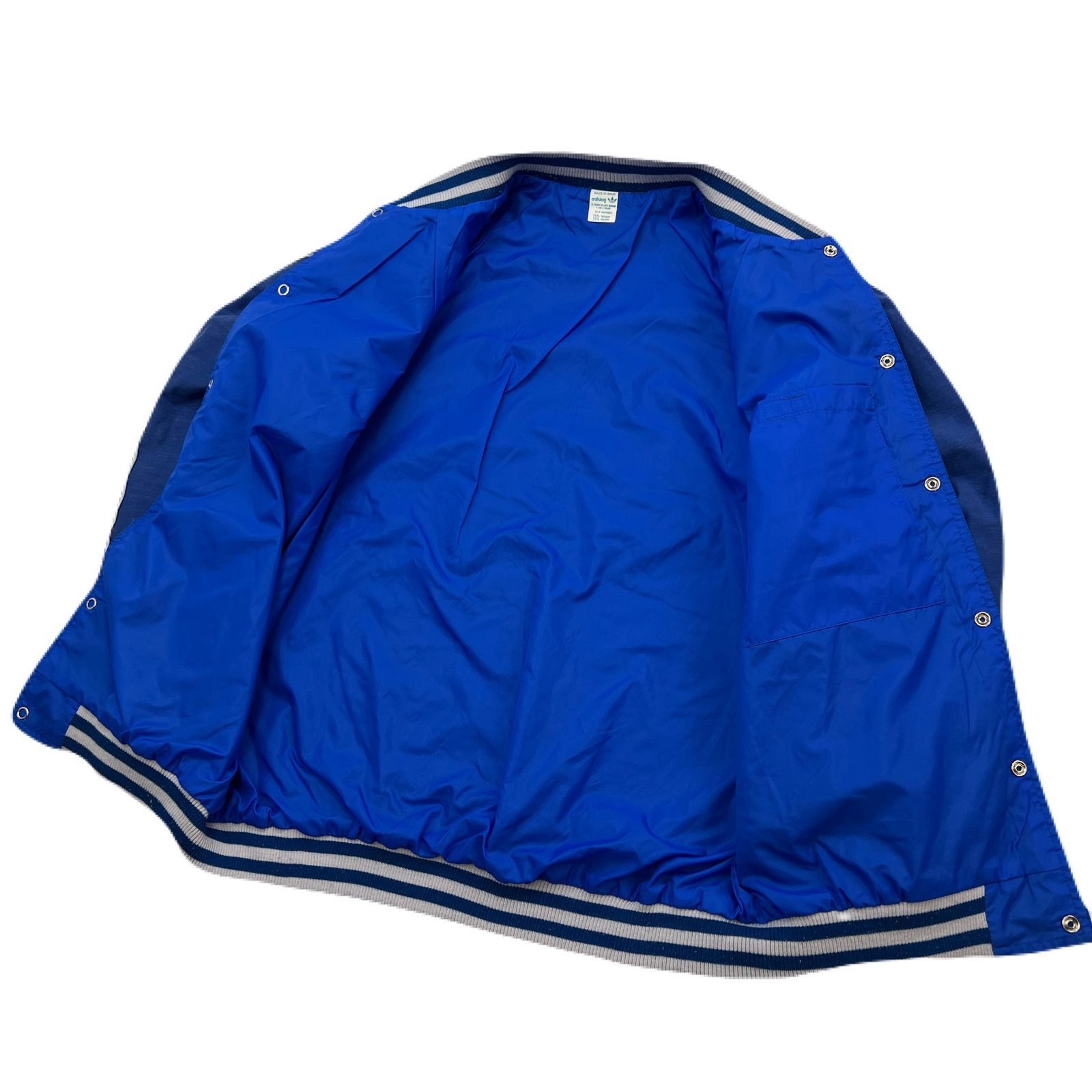 adidas 80sナイロンジャケット ネイビー/ライトブルー 中古・古着通販】adidas (アディダス) ナイロンジャケット【80s