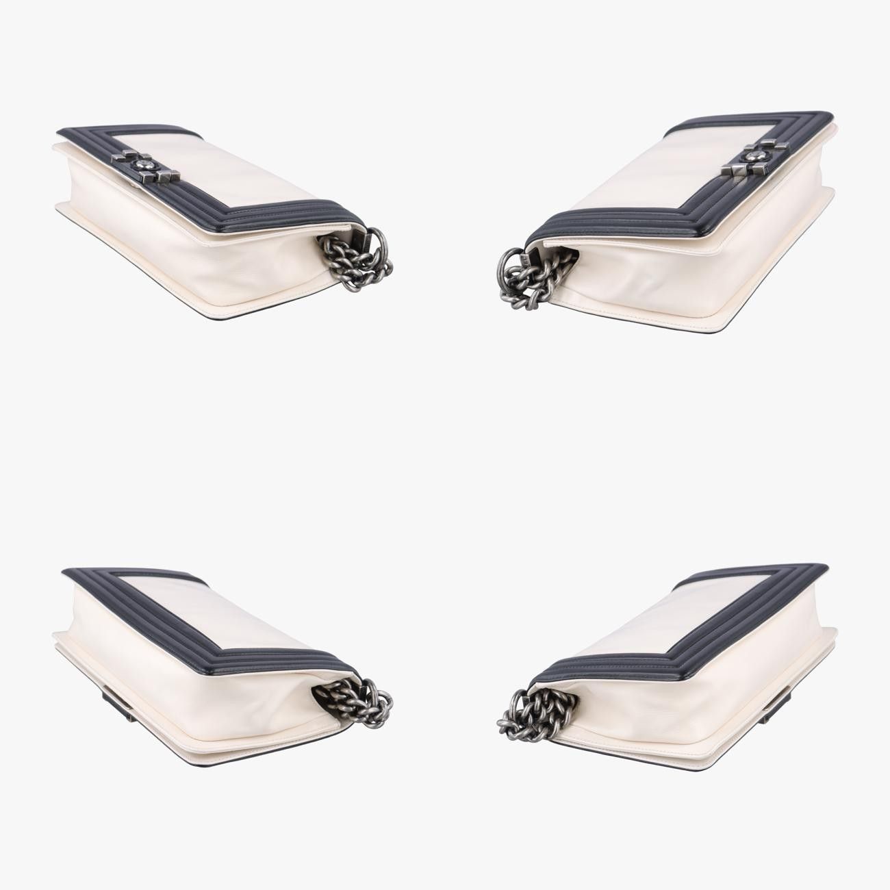 ブラック×ホワイト レザー