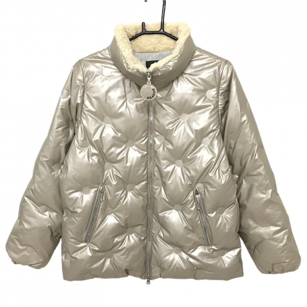 超 ダンスウィズドラゴン 2WAYダウンジャケット シルバーゴールド ドット レディース 3 L ゴルフウェア Dance With Dragon