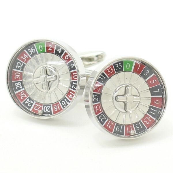 ギャンブラーなあなたにリアルなルーレット カフス カフスボタン カフリンクス cufflinks cuffs メンズ 男性 結婚式 ユニーク おもしろ 面白 面白い 機能付 スーツアクセサリー専門店 父の日 ギ