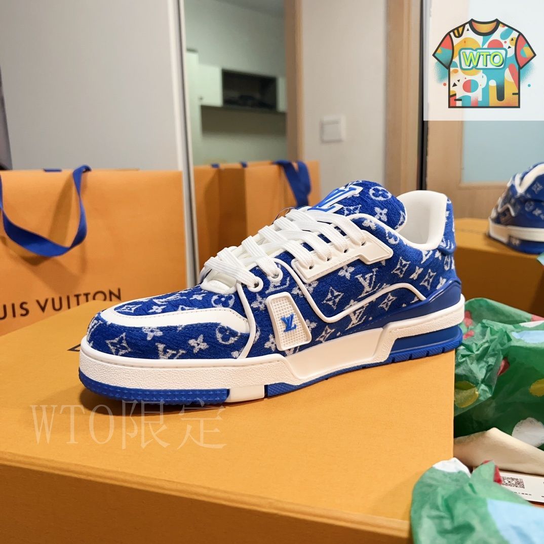 【足元に色彩を】★LOUIS VUITTON★Trainer スニーカー Louis Vuitton x Yayoi Kusama Trainer Black Print