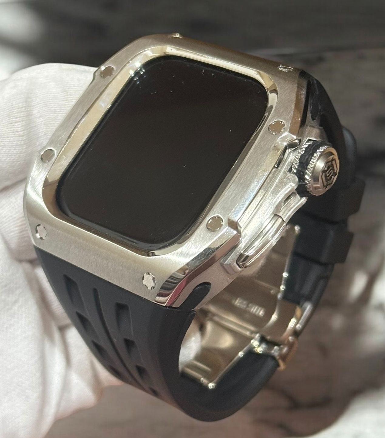 アップルウォッチカバーケースApple Watchラバーバンドベルト メタル ステンレス R 31