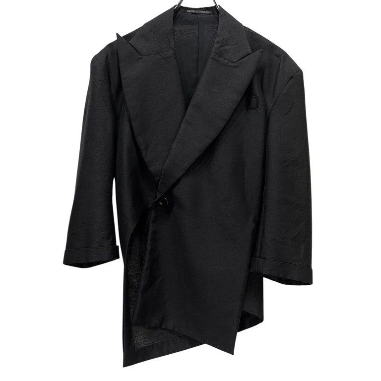 Yohji Yamamoto - Yohji Yamamoto Femme 01SS ピークドラペル変形カットアシンメトリー1Bテーラードジャケット Archive コート レディース Yohji Yamamoto Femme 01SS ピークドラペル変形カット