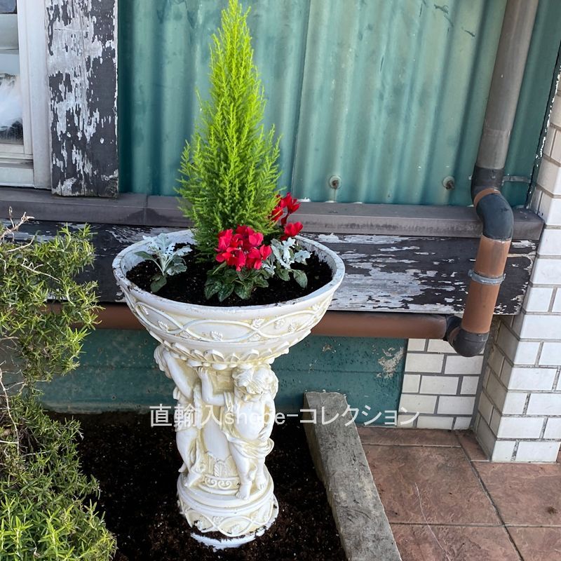 L3501-71-4 英国アンティーク ブリキ ドラム 鉢 ガーデニング ゴミ箱