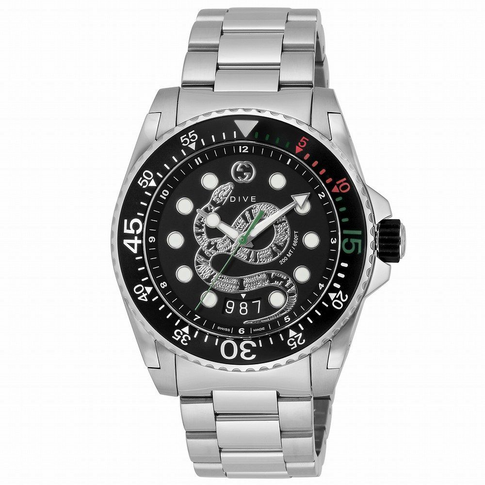 残りわずか】グッチ GUCCI DIVE YA136218 腕時計 メンズ ブラック 