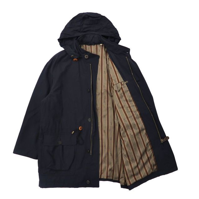 TRUSSARDI ドロスト オーバーコート L ネイビー ポリエステル フード 