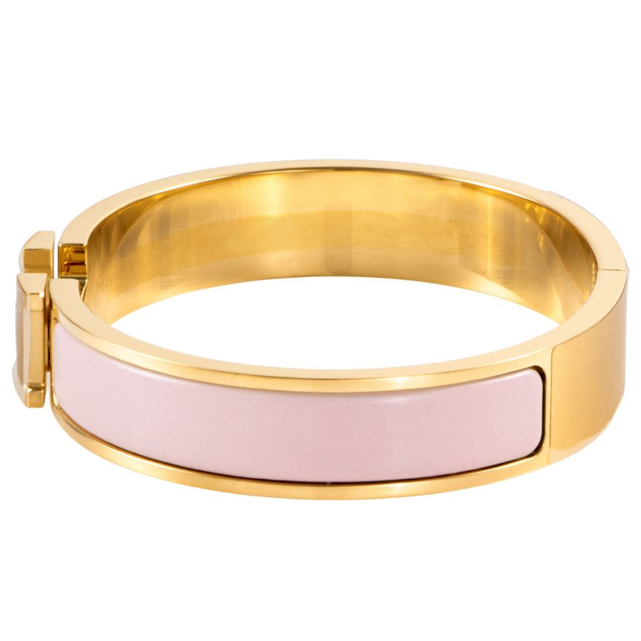 HERMES エルメス エナメルブレスレット クリックH CLIC BRACELET 700001F 1ZPM バングル ゴールド ピンク