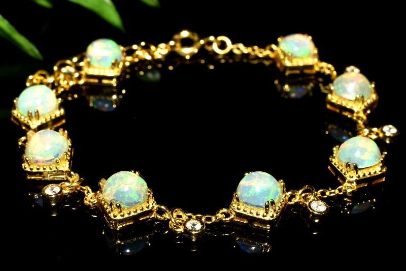 １点物 AAAA エチオピア産 シルバー925 プレシャスオパール 5.5mm アジャスター付き長さ調整 ブレスレット パワーストーン 天然石 _MA9564