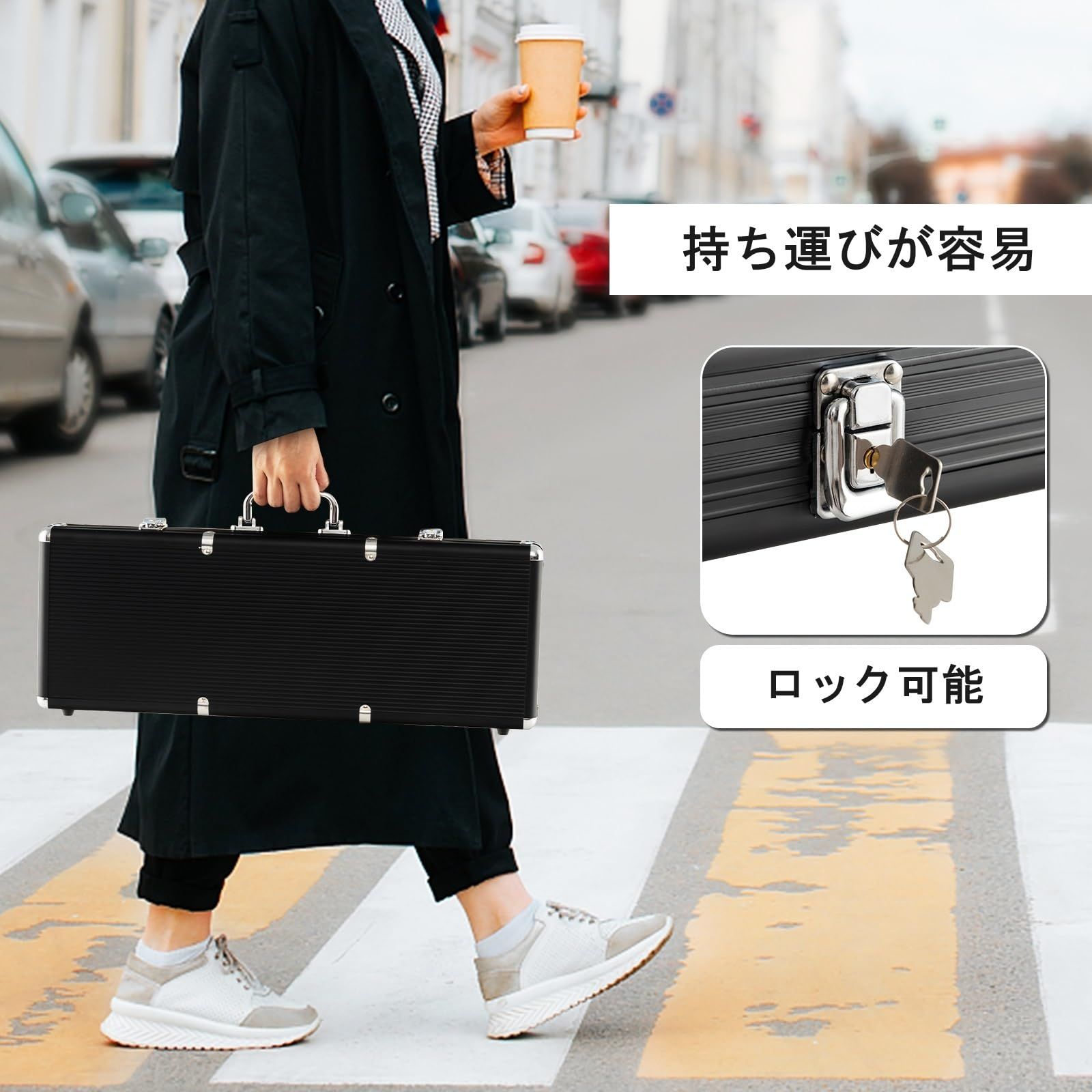 ポーカーチップセットとトランプ マット付き トランプ付き カジノチップ ブラックケース ポーカー