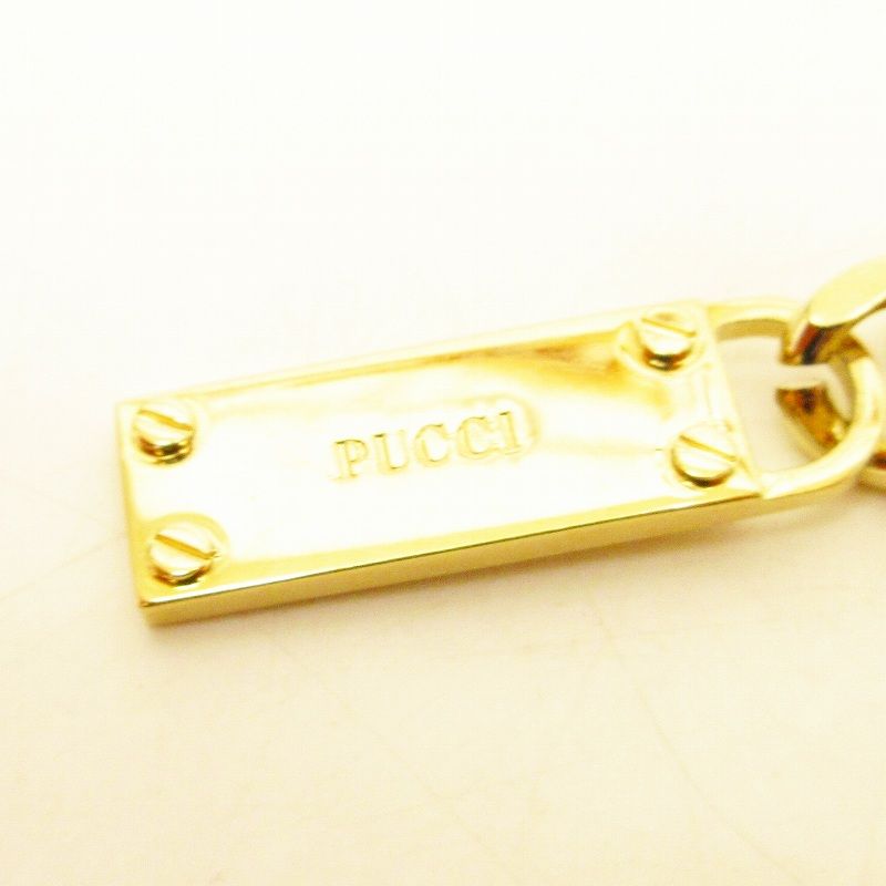 エミリオプッチチェーンベルト エミリオプッチ EMILIO PUCCI 美品 チェーンベルト プッチ柄 ゴールド