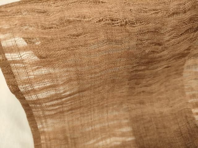 平和屋着物＊夏物 色無地 絽 霞紋紗 褐返色 正絹 逸品