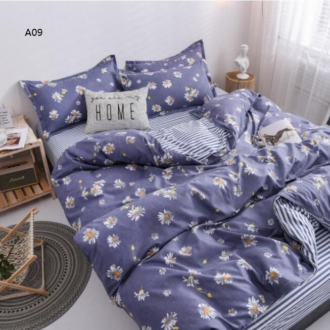 布団カバー４点セットシングルシンプル花柄チェック柄通気吸湿掛け布団カバー子供部屋女の子可愛い枕カバーベッド用品セミダブル春 品質ベッド用品 掛け布団カバー 色4