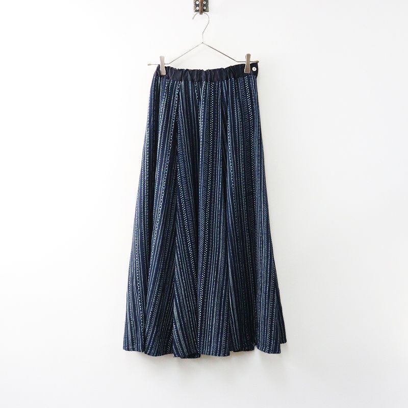 定価3.8万 2025秋よそおい掲載品 パラスパレス pal las palace ちくちく柄スカート 0 ネイビー┃インディゴ 総柄 2400014647235