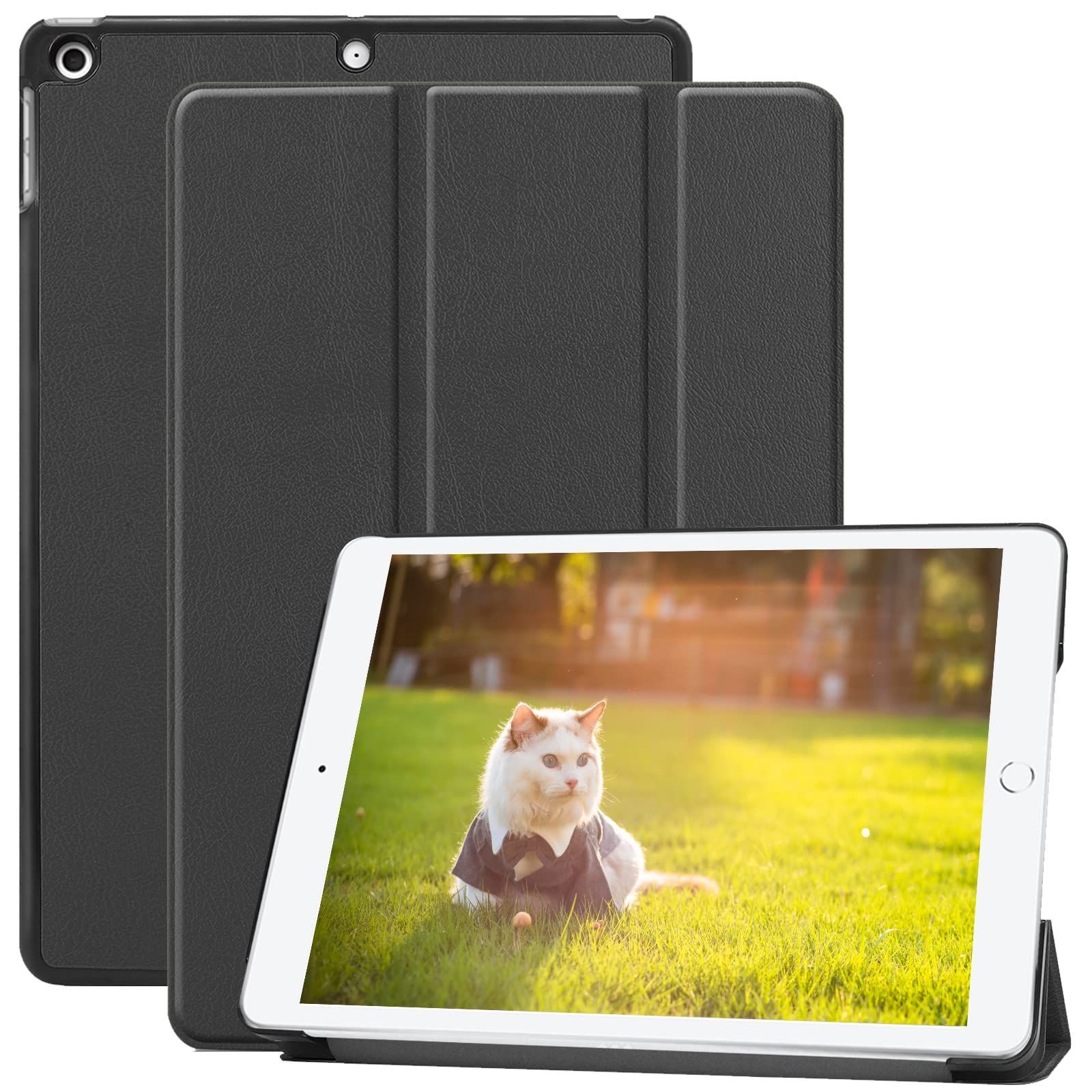 iPad ケース 10.2 第9/8/7世代 (2021/2020/2019年) 通用カバー三つ折り 