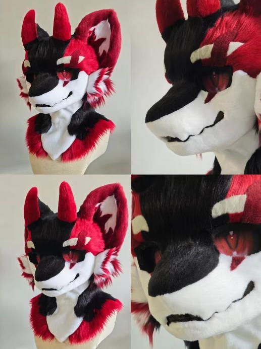 着ぐるみヘッド ドラゴン NO.354 赤 レッド 全頭ヘッド ケモノ ファースーツ ぬいぐるみ コスプレ コスチューム kigurumi 一点物