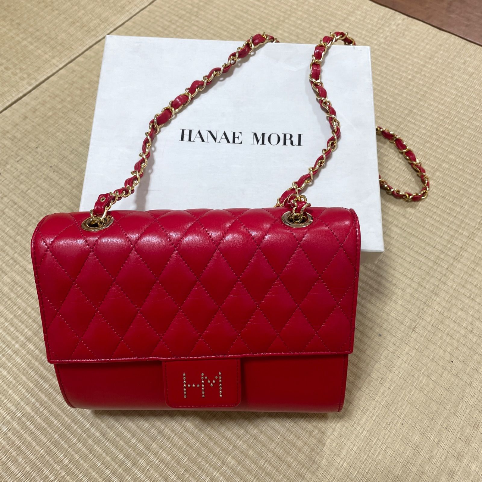 ハナエモリ HANAE MORI ショルダーバッグ メルカリ - RED 赤 レッド