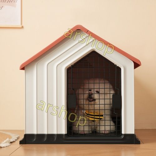犬小屋 ドア付きペットハウスペットケージ プラスチック製犬 室内犬